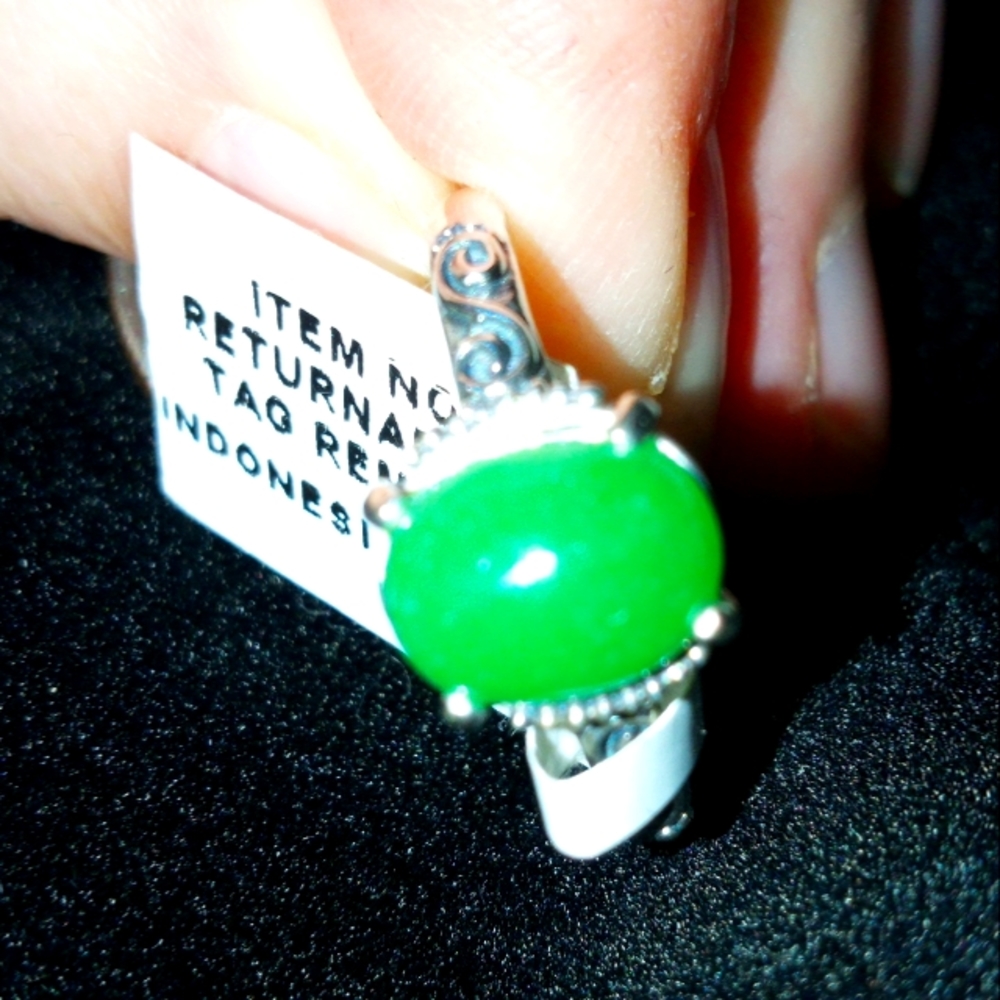 Green Jade Floral ring